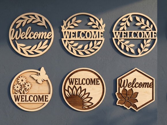 Download Laser Cut Welcome Door Sign Bundle - Welcome door sign Collection