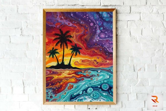 Download Abstract Fluid Art Tropical Paradise - Premium Resources