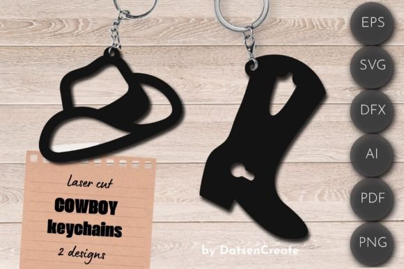 Download Western Keychain, Cowboy Laser Cut File - Cowboy laser cut file Collection