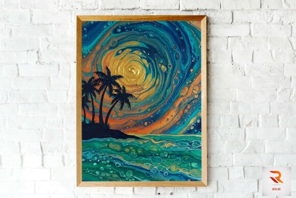 Download Abstract Fluid Art Tropical Paradise - Premium Resources