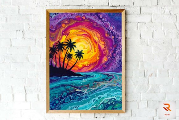 Download Abstract Fluid Art Tropical Paradise - Premium Resources