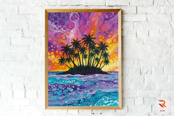 Download Abstract Fluid Art Tropical Paradise - Premium Resources