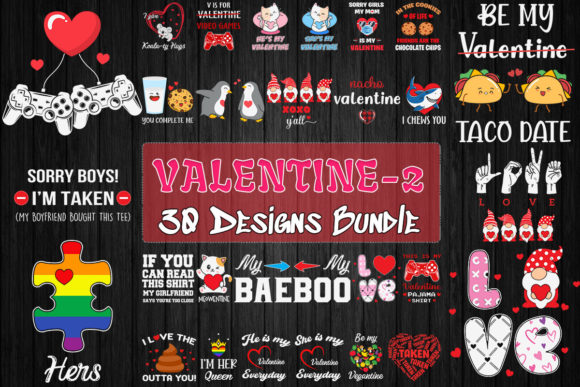 Download Valentine Part 2 Bundle SVG 30 Designs - Premium Resources