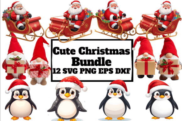 Download Cute Christmas Bundle 12 SVG PNG EPS DXF - Premium Resources
